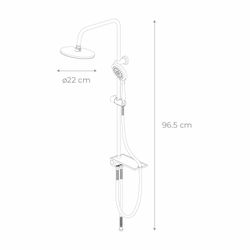 Columna de ducha K2O Chillout Bay 96,5 cm sin grifo, acero inoxidable