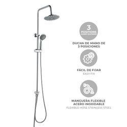 Columna de ducha K2O Chillout Cascade 96,5 cm sin grifo, acero inoxidable