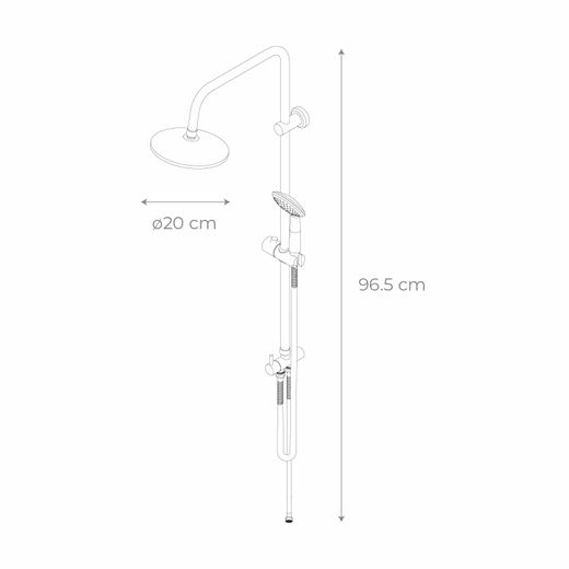 Columna de ducha K2O Chillout Cascade 96,5 cm sin grifo, acero inoxidable