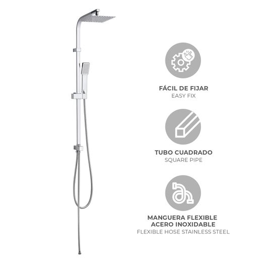 Columna de ducha sin grifo K2O Chillout Ocean 101,5 cm cromo