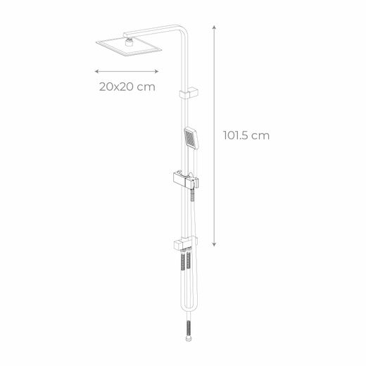 Columna de ducha sin grifo K2O Chillout Ocean 101,5 cm cromo