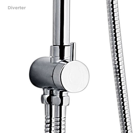 Columna de ducha K2O Chillout Valley 96,5 cm sin grifo, acero inoxidable