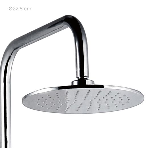 Columna de ducha K2O Chillout Valley 96,5 cm sin grifo, acero inoxidable