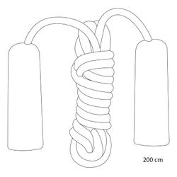 Comba para saltar niños 200 cm, colores surtidos, juego interior y exterior