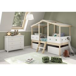 Comodino, 100 x 40 x 80 cm, in legno di pino bianco | Collezione Max