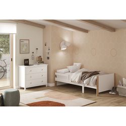 Comodino, 100 x 40 x 80 cm, in legno di pino bianco | Collezione Max