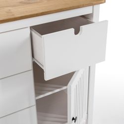 Cómoda, 100 x 40 x 80 cm, de madera de pino en blanco y natural  | Colección Bruna