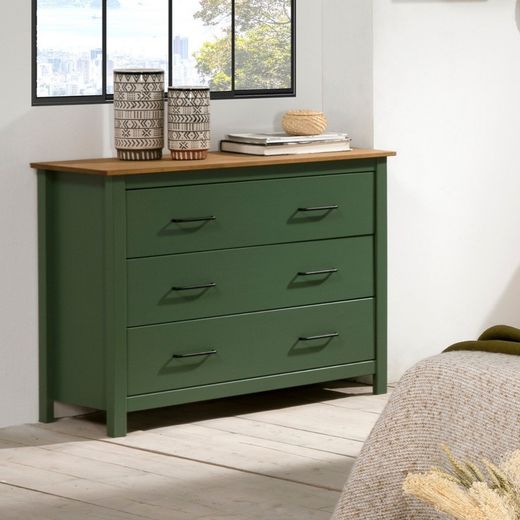 Comodino, 100 x 40 x 80 cm, in legno di pino verde | Collezione Miranda