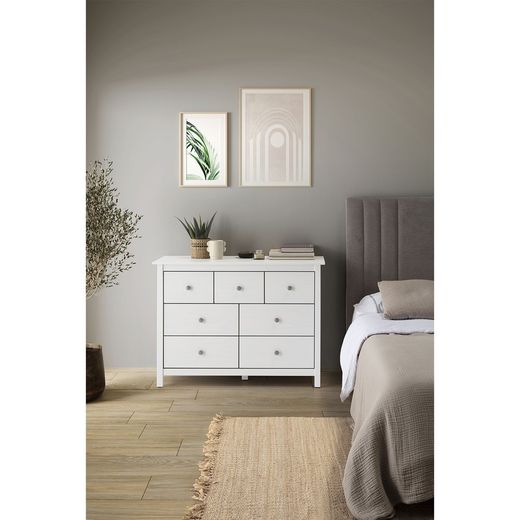 Comodino, 110 x 40 x 80 cm, in legno di pino bianco | Collezione Berna
