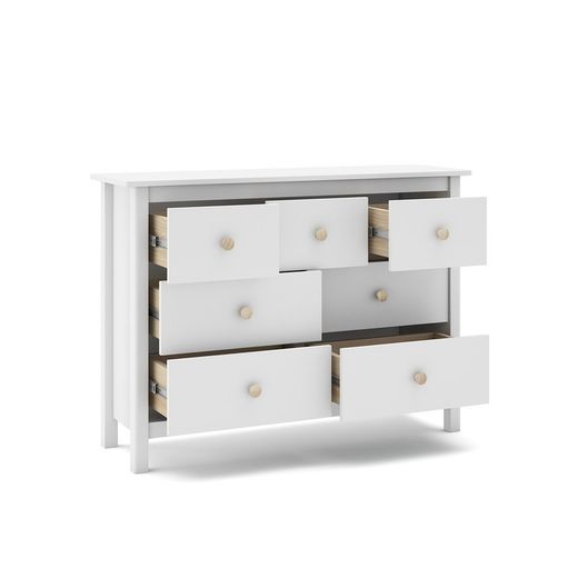 Comodino, 110 x 40 x 80 cm, in legno di pino bianco | Collezione Max