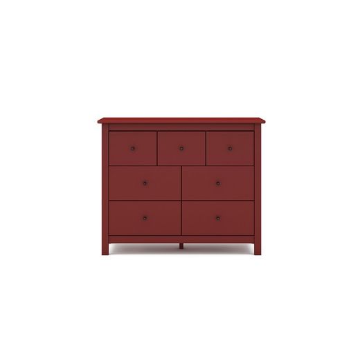 Comodino, 110 x 40 x 80 cm, in legno di pino con finitura granata | Collezione Misti