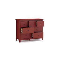Comodino, 110 x 40 x 80 cm, in legno di pino con finitura granata | Collezione Misti