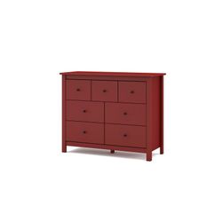 Comodino, 110 x 40 x 80 cm, in legno di pino con finitura granata | Collezione Misti
