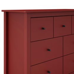 Comodino, 110 x 40 x 80 cm, in legno di pino con finitura granata | Collezione Misti