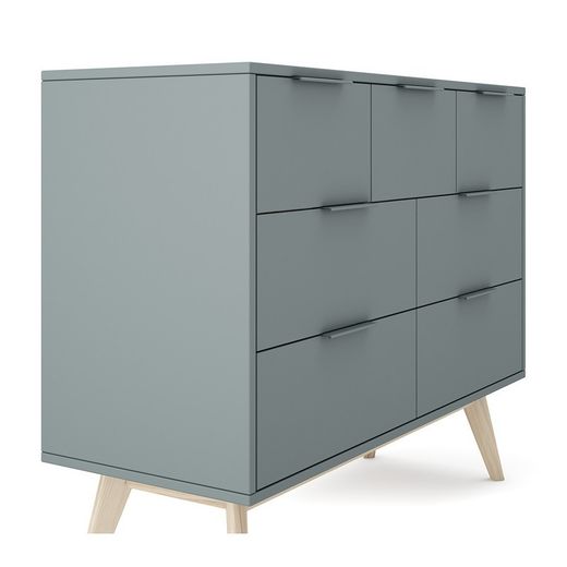 Comodino, 120 x 40 x 83 cm, in legno verde | Collezione Pisco