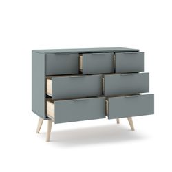Comodino, 120 x 40 x 83 cm, in legno verde | Collezione Pisco