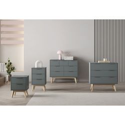 Comodino, 120 x 40 x 83 cm, in legno verde | Collezione Pisco