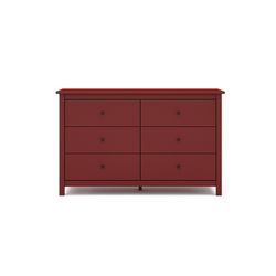 Comodino, 130 x 45 x 80 cm, in legno di pino color granata | Collezione Misti
