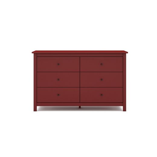 Comodino, 130 x 45 x 80 cm, in legno di pino color granata | Collezione Misti