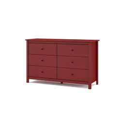 Comodino, 130 x 45 x 80 cm, in legno di pino color granata | Collezione Misti