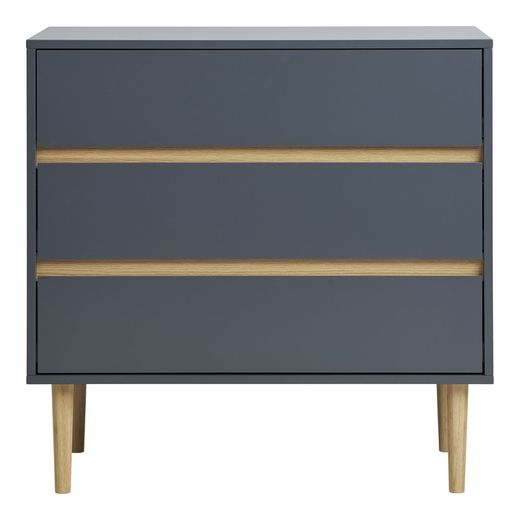 Comodino, 80 x 40 x 80 cm, in legno di pino grigio azzurro | Collezione Bisley