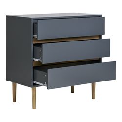 Comodino, 80 x 40 x 80 cm, in legno di pino grigio azzurro | Collezione Bisley