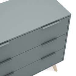 Comodino, 80 x 40 x 83 cm, in legno di pino verde e naturale | Collezione Pisco