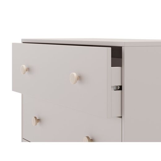 Cómoda, 90 x 40 x 80 cm, de madera en color crema | Colección Enola