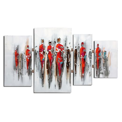Composition de Tableaux Abstraits Kuatéh 124x70 cm, Collage 3D avec Aluminium