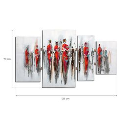 Composition de Tableaux Abstraits Kuatéh 124x70 cm, Collage 3D avec Aluminium