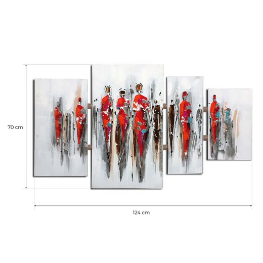 Composition de Tableaux Abstraits Kuatéh 124x70 cm, Collage 3D avec Aluminium