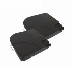 2 Bases para Parasol Chillvert en Resina Negra, 50x50x6 cm, con Relleno de Agua o Arena