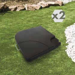 2 Bases para Parasol Chillvert en Resina Negra, 50x50x6 cm, con Relleno de Agua o Arena