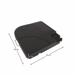 2 Bases para Parasol Chillvert en Resina Negra, 50x50x6 cm, con Relleno de Agua o Arena