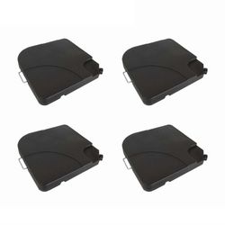 4 Bases para Parasol Chillvert en Resina Negra, 50x50x6 cm, para Terraza y Jardín