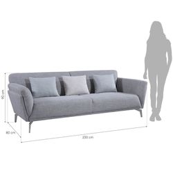 Set di 2 divani, 185 x 90 x 80 cm / 230 x 90 x 80 cm, a 2 e 3 posti | Collezione Calabria Pärumm Grigio Pietra