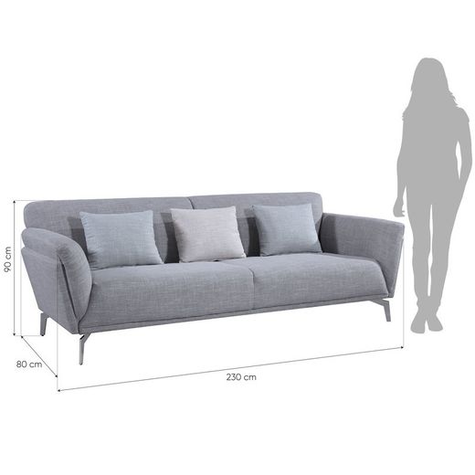 Set di 2 divani, 185 x 90 x 80 cm / 230 x 90 x 80 cm, a 2 e 3 posti | Collezione Calabria Pärumm Grigio Pietra