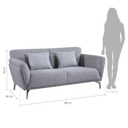 Set di 2 divani, 185 x 90 x 80 cm / 230 x 90 x 80 cm, a 2 e 3 posti | Collezione Calabria Pärumm Grigio Pietra