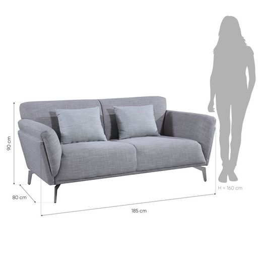 Set di 2 divani, 185 x 90 x 80 cm / 230 x 90 x 80 cm, a 2 e 3 posti | Collezione Calabria Pärumm Grigio Pietra
