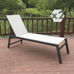Tumbonas de jardín Chillvert Pisa, 2 unidades, aluminio, plegables, con almohada