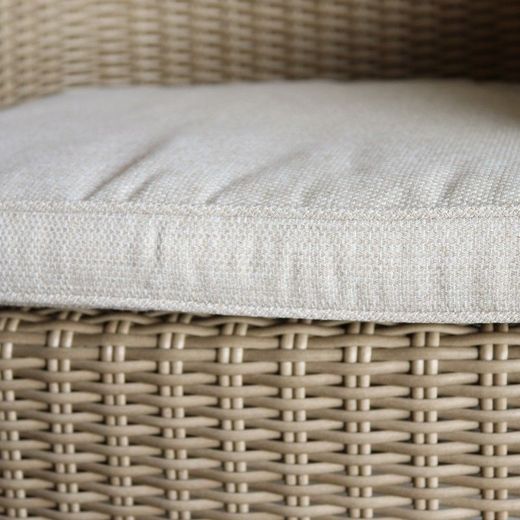 Set da giardino in legno di teak e rattan sintetico, colore naturale e beige | Collezione Nápoles