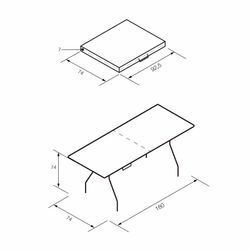 Conjunto de Mesa y 2 Bancos Plegables y Portátiles Gardiun New Koln 180x74x74 cm en Resina Blanca – Ideal para Jardín y Terraza