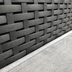 Set di divani da giardino in polipropilene effetto rattan grigio | Collezione Siena