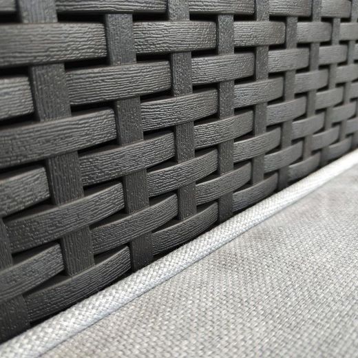 Set di divani da giardino in polipropilene effetto rattan grigio | Collezione Siena
