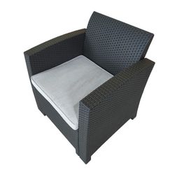 Set di divani da giardino in polipropilene effetto rattan grigio | Collezione Siena