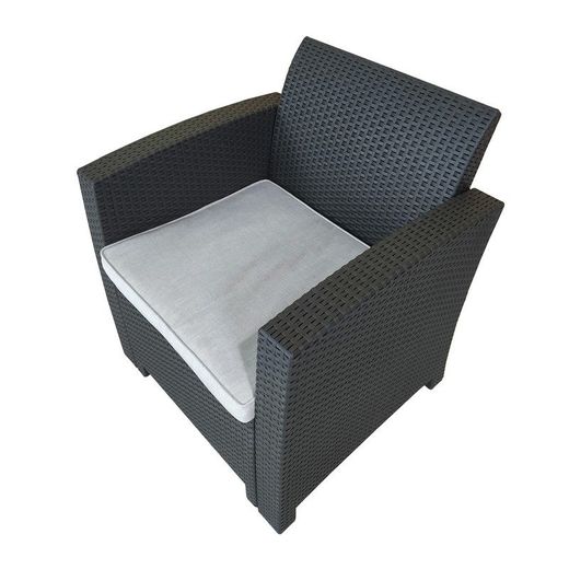 Set di divani da giardino in polipropilene effetto rattan grigio | Collezione Siena