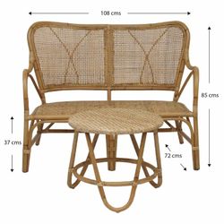 Set di divani da giardino in rattan, canna e vimini naturale | Collezione Parma