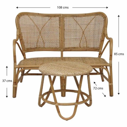 Set di divani da giardino in rattan, canna e vimini naturale | Collezione Parma