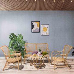Set di divani da giardino in rattan, canna e vimini naturale | Collezione Parma
