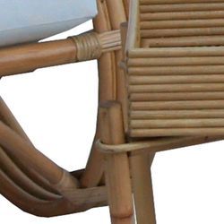 Conjunto de sofás para jardim em ratan e tecido natural e branco | Coleção Parma